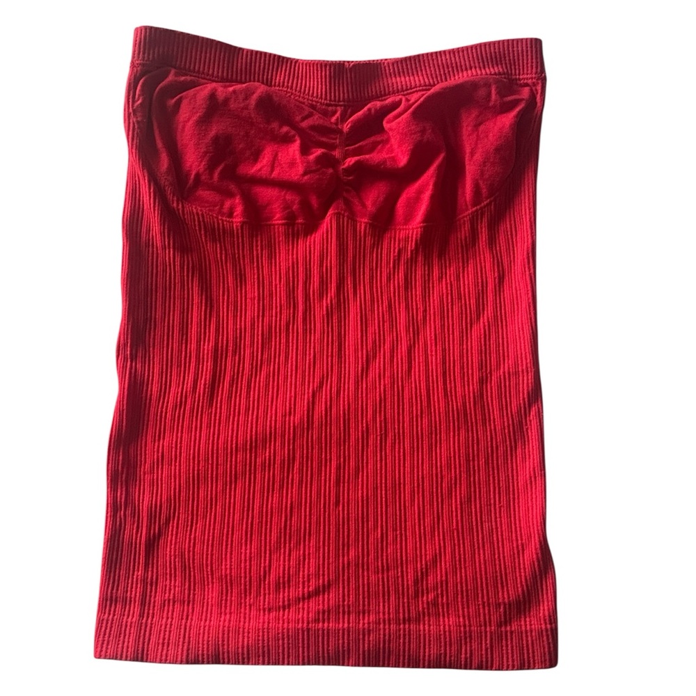3 FOR $20 SEDUCTIONS Women’s Y2K Red Thin Ribbed Stretchy Tube Top